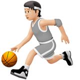 Apple design of the person bouncing ball: light skin tone emoji verson:ios 16.4