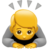 Apple design of the person bowing emoji verson:ios 16.4
