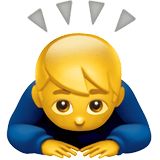 Apple design of the man bowing emoji verson:ios 16.4