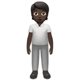 Apple design of the person standing: dark skin tone emoji verson:ios 16.4