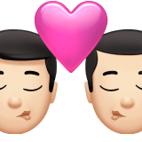 Apple design of the kiss: man man light skin tone emoji verson:ios 16.4