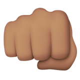 Apple design of the oncoming fist: medium skin tone emoji verson:ios 16.4