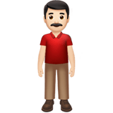Apple design of the man standing: light skin tone emoji verson:ios 16.4