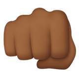 Apple design of the oncoming fist: medium-dark skin tone emoji verson:ios 16.4
