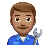 Apple design of the man mechanic: medium skin tone emoji verson:ios 16.4