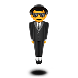 Apple design of the person in suit levitating emoji verson:ios 16.4