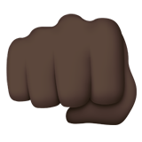 Apple design of the oncoming fist: dark skin tone emoji verson:ios 16.4