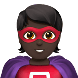 Apple design of the superhero: dark skin tone emoji verson:ios 16.4