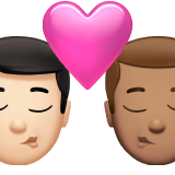Apple design of the kiss: man man light skin tone medium skin tone emoji verson:ios 16.4