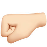 Apple design of the left-facing fist: light skin tone emoji verson:ios 16.4