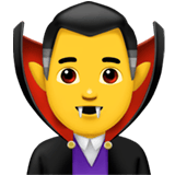 Apple design of the man vampire emoji verson:ios 16.4