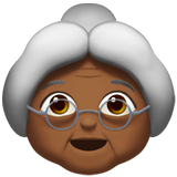 Apple design of the old woman: medium-dark skin tone emoji verson:ios 16.4