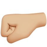 Apple design of the left-facing fist: medium-light skin tone emoji verson:ios 16.4