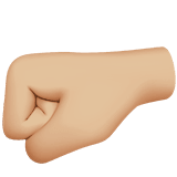 Apple design of the left-facing fist: medium-light skin tone emoji verson:ios 16.4