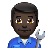 Apple design of the man mechanic: dark skin tone emoji verson:ios 16.4
