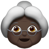 Apple design of the old woman: dark skin tone emoji verson:ios 16.4