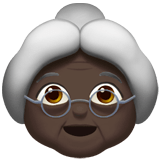 Apple design of the old woman: dark skin tone emoji verson:ios 16.4