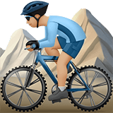 Apple design of the man mountain biking: medium-light skin tone emoji verson:ios 16.4