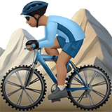 Apple design of the man mountain biking: medium skin tone emoji verson:ios 16.4