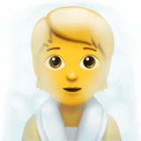 Apple design of the person in steamy room emoji verson:ios 16.4