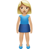 Apple design of the woman standing: medium-light skin tone emoji verson:ios 16.4