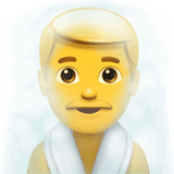 Apple design of the man in steamy room emoji verson:ios 16.4