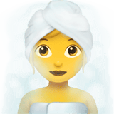 Apple design of the woman in steamy room emoji verson:ios 16.4