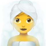 Apple design of the woman in steamy room emoji verson:ios 16.4