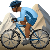 Apple design of the man mountain biking: medium-dark skin tone emoji verson:ios 16.4