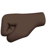Apple design of the left-facing fist: dark skin tone emoji verson:ios 16.4