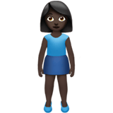 Apple design of the woman standing: dark skin tone emoji verson:ios 16.4