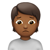 Apple design of the person frowning: medium-dark skin tone emoji verson:ios 16.4