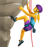Apple design of the woman climbing emoji verson:ios 16.4
