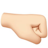 Apple design of the right-facing fist: light skin tone emoji verson:ios 16.4