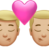 Apple design of the kiss: man man medium-light skin tone emoji verson:ios 16.4