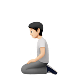 Apple design of the person kneeling: light skin tone emoji verson:ios 16.4