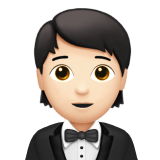 Apple design of the person in tuxedo: light skin tone emoji verson:ios 16.4