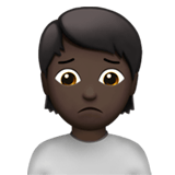 Apple design of the person frowning: dark skin tone emoji verson:ios 16.4