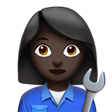 Apple design of the woman mechanic: dark skin tone emoji verson:ios 16.4
