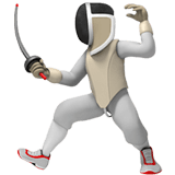 Apple design of the person fencing emoji verson:ios 16.4