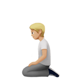 Apple design of the person kneeling: medium-light skin tone emoji verson:ios 16.4