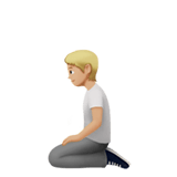 Apple design of the person kneeling: medium-light skin tone emoji verson:ios 16.4