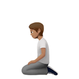 Apple design of the person kneeling: medium skin tone emoji verson:ios 16.4