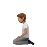 Apple design of the person kneeling: medium skin tone emoji verson:ios 16.4