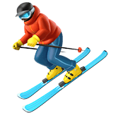 Apple design of the skier emoji verson:ios 16.4