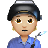 Apple design of the factory worker: medium-light skin tone emoji verson:ios 16.4