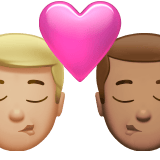 Apple design of the kiss: man man medium-light skin tone medium skin tone emoji verson:ios 16.4