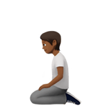 Apple design of the person kneeling: medium-dark skin tone emoji verson:ios 16.4