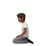 Apple design of the person kneeling: medium-dark skin tone emoji verson:ios 16.4