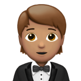 Apple design of the person in tuxedo: medium skin tone emoji verson:ios 16.4